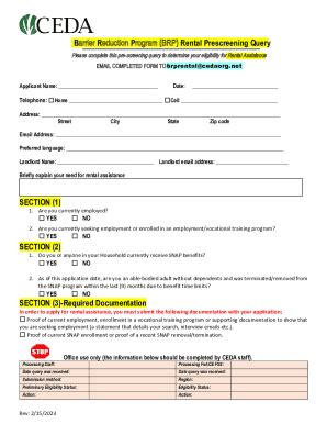 Fillable Online Barrier Reduction Program (BRP) Rental Prescreening ...