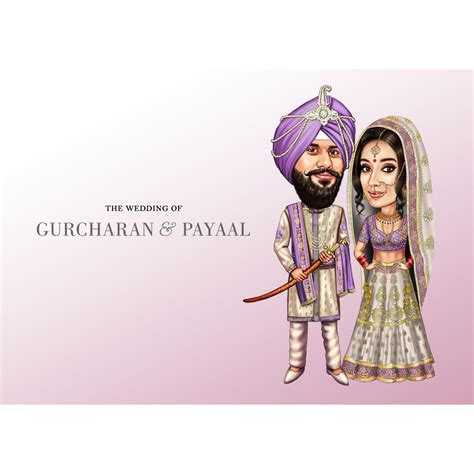 Wedding Caricature for Invitation Card