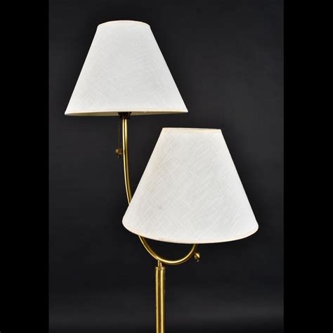 Two-Head Luxury Brass Vintage Floor Lamp with Capiz Shell Table Top at ...