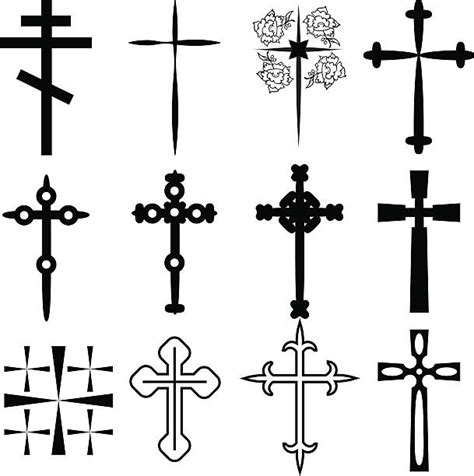 Orthodox Cross Tattoo Silhouette Illustrations, Royalty-Free Vector ...