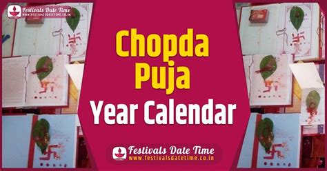Chopda Puja Year Calendar, Chopda Puja Festival Schedule - Festivals ...