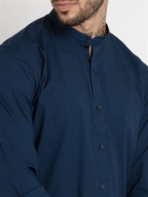 Buy Navy Blue Solid Shirt - Solid Shirts for Men | Status Quo
