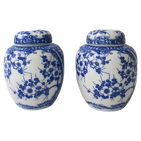 Pair of Monumental Blue and White Ginger Jars with Lions at 1stDibs