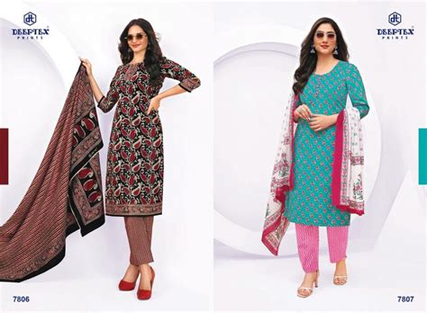 Deeptex Miss India Vol-78cotton Designer Dress Material: Textilecatalog