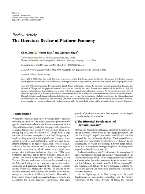 The Literature Review of Platform Economy - E I A & Disaster Management ...