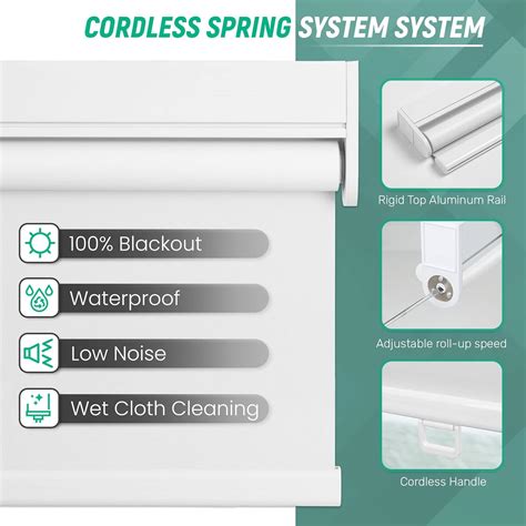 Buy HOMEDEMO Cordless Roller Shades for Windows, Blackout Blinds 31 x ...