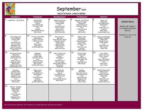 Lunch Menus - Lunch Menus - Vinton County Local School District
