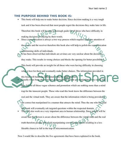 Guide to Self-Mastery by The Fifth Agreement Essay