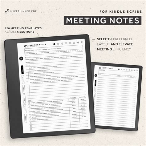 Kindle Scribe Meeting Notes Template, Meeting Book, Kindle Scribe ...