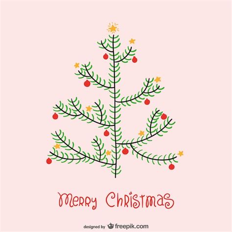 Minimalistischen Weihnachtskarte mit Baum | Kostenlose Vektor