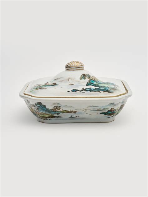 Wang Xiaoting | A famille-rose 'landscape' covered tureen (1952 ...