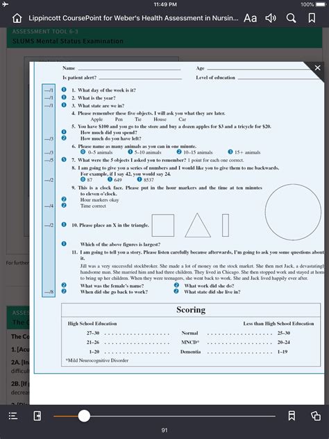 Slums Cognitive Assessment Pdf Examples
