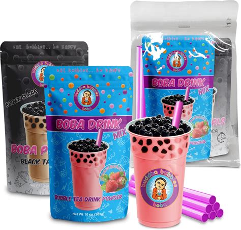 Amazon.com: O's Bubble Boba Tea Kit - 6 Servings Bubble Tea Kit ...
