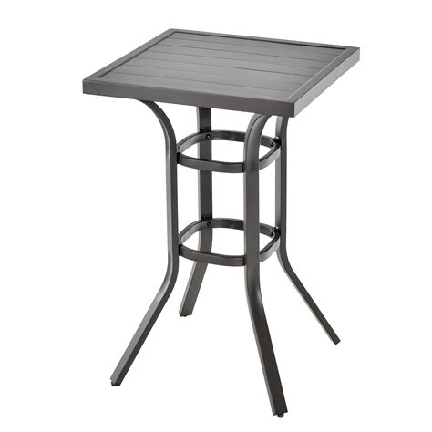 Gymax 24'' Outdoor Bar Table Patio Bar Height Table w/ Aluminum ...