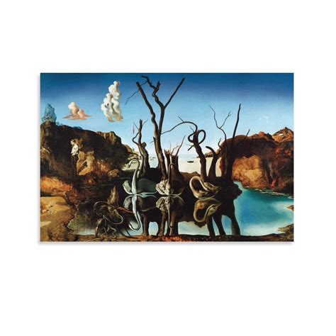 Salvador Dali Wall Art Prints 《Swans Reflecting Elephants》art Poster ...
