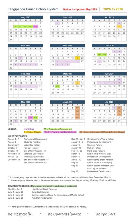 Tangipahoa Parish School la Calendar 25-26 Revised [pdf] - EduCounty