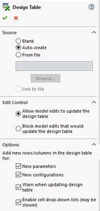 SolidWorks Design Table Tutorial 的图像结果
