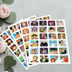 One Piece Anime Small Round Corner Stickers Sheets (Set of 4 Sheets ...
