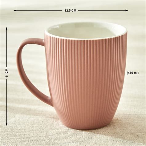 Buy Calyx Bone China Ribbed Coffee Mug - 410ml from Home Centre at just ...