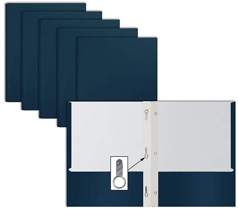 Navy Blue Paper 2 Pocket Folders with Prongs, 50 Pack, by Better Office ...