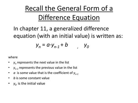 Image result for Difference Equation Example