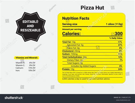 Pizza Hut Nutrition Facts Photos, Images & Pictures | Shutterstock