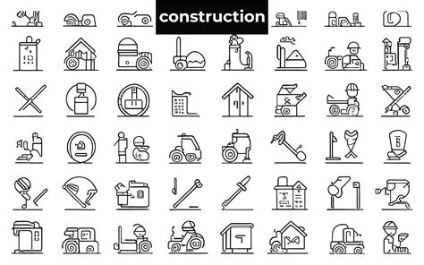 Construction icons set. Simple collection of Construction Related ...