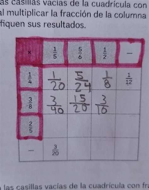 en parejas completen las las casillas vacías de la cuadrícula con ...