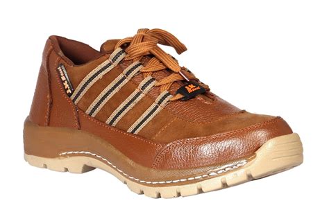 JK PORT Mens New Safety Shoes with Steel Toe Brown : Amazon.in ...