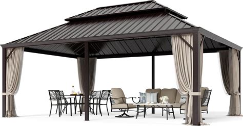 GREEN PARTY 14 X 20ft Hardtop Gazebo with Nettings India | Ubuy