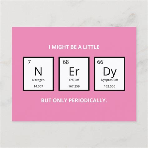 Nerdy Periodic Table Humor Funny Science Pun Hol Holiday Postcard in ...