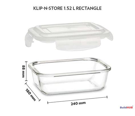 Borosil KLIP-N-Store Rectangle 1520ML - BuildHUB