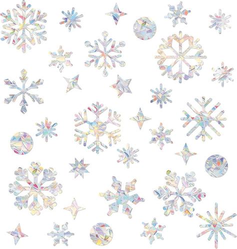 Snowflake Window Stickers Shining Stars Window Stickers Sparkling Dots ...