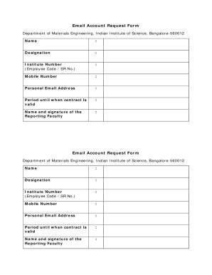 Fillable Online Email Account Request Form - Materials Engineering IISc ...