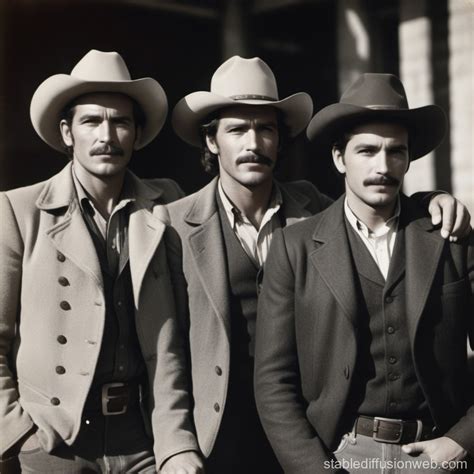 Four Men in a Western Standoff | Stable Diffusion Online