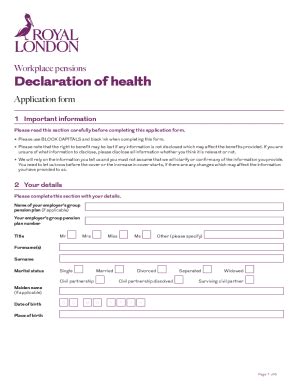 Fillable Online 14DOH Declaration of Health App Form Fax Email Print ...