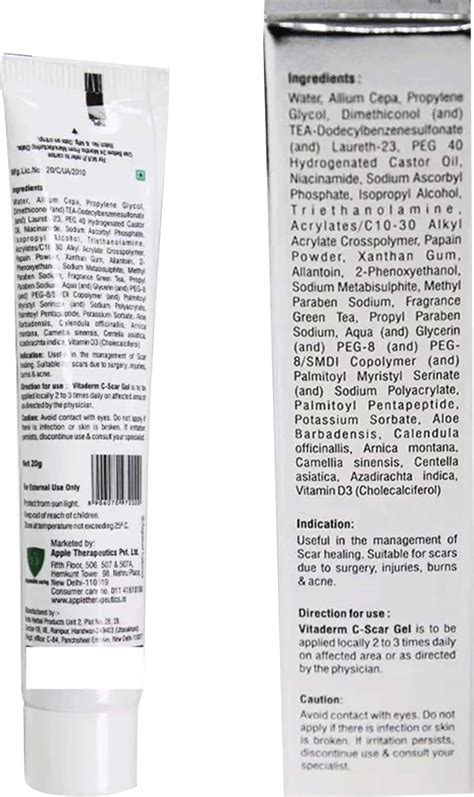 Buy VITADERM C - SCAR GEL 20G Online & Get Upto 60% OFF at PharmEasy