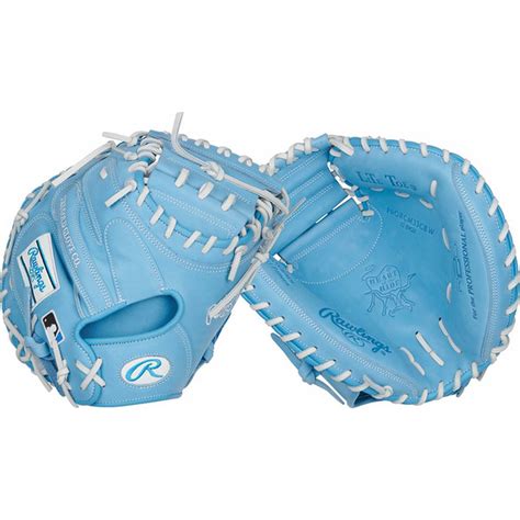 Rawlings Heart of the Hide R2G Series Catchers Right Hand Throw Mitts - Columbia Blue & White ...