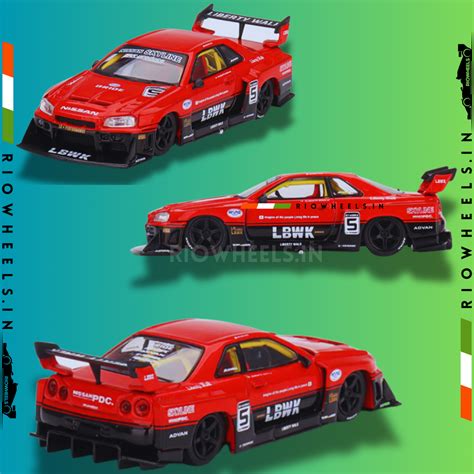 |1949/- || MINI GT NISSAN LB-ER34 SUPER SILHOUTTE SKYLINE || RED BLACK ...