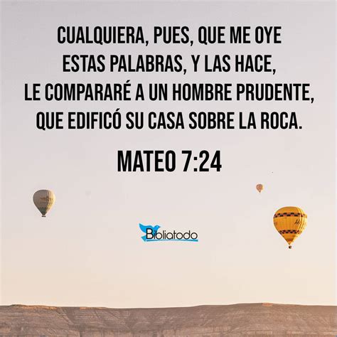 Mateo 7:24 LPD - Así, todo el que escucha las palabras que acabo de ...