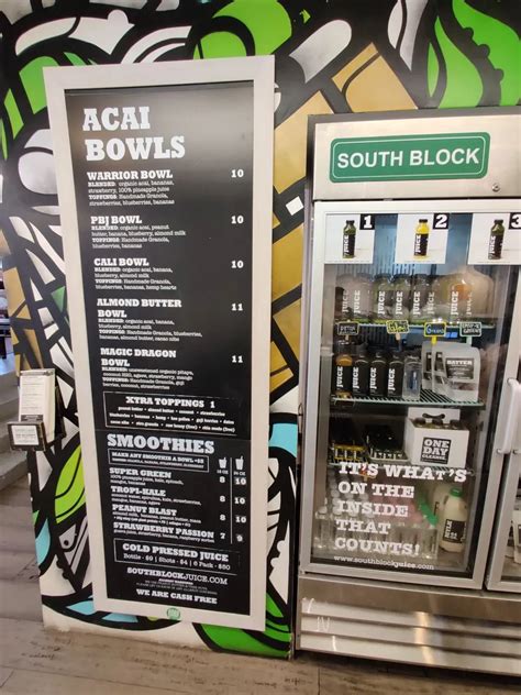 South Block Menu - Updated October 2025