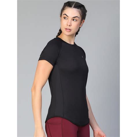 Buy Athlisis Women e-Dry Cut Outs Slim Fit T-Shirt - Black Online