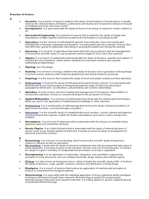 Branches of Science 的图像结果