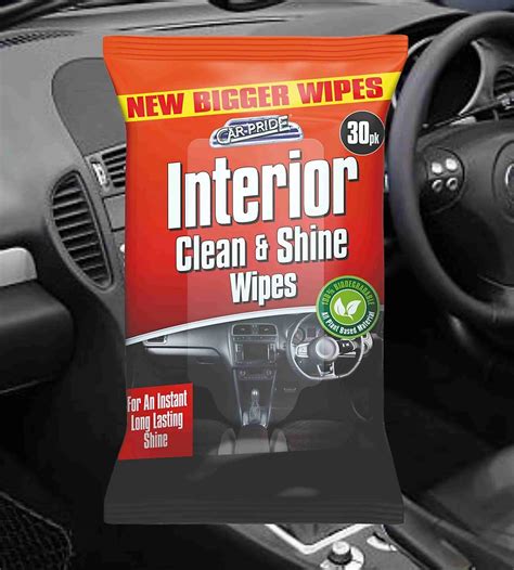 Car Interior Wipes Large Dashboard Cleaning Wipes Clean and Shine Dust Wipe 30pk