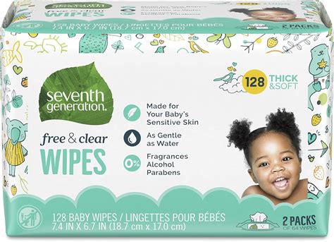 Amazon.com: Seventh Generation, Baby Wipes, Unscented and Sensitive, 64 ...