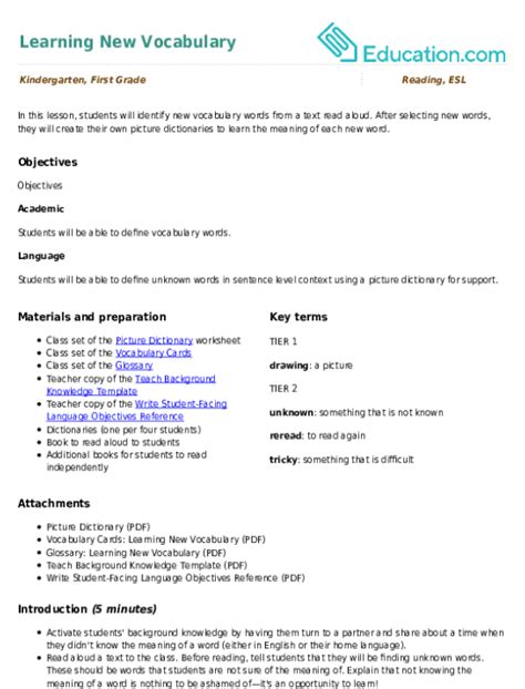 Image result for Vocabulary Lesson