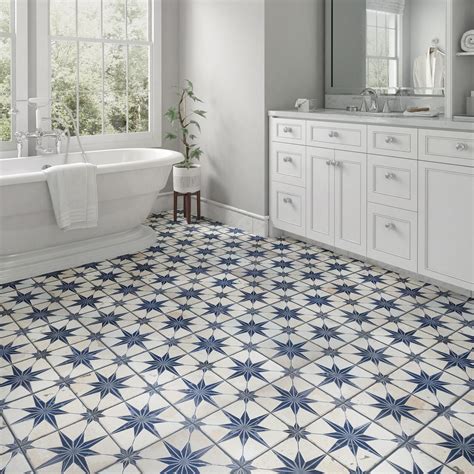 Merola Tile Kings Star Luxe Sage 17-5/8" x 17-5/8" Ceramic Floor and ...