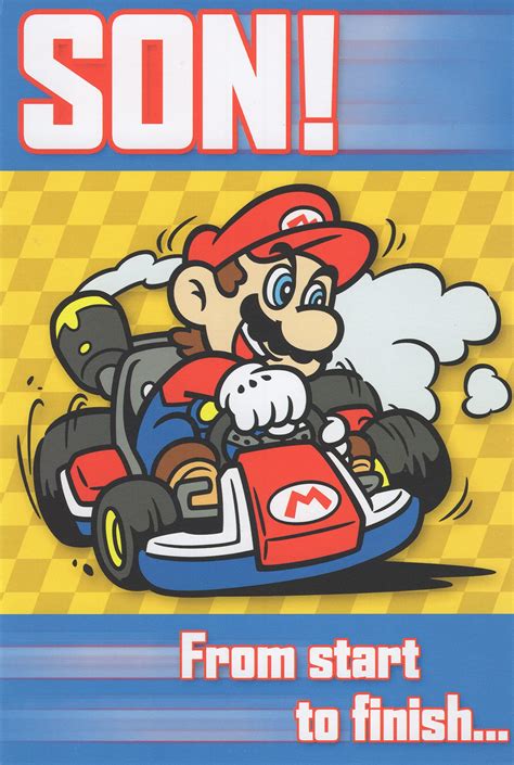 Buy Mario Kart Mario Happy Birthday Card for Son. From Start to Finish ...