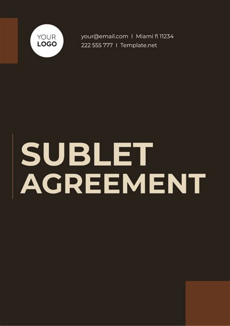 Free Sublet Agreement Template to Edit Online