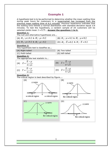 Statistical hypothesis test Hypothesis Testing Examples 的图像结果